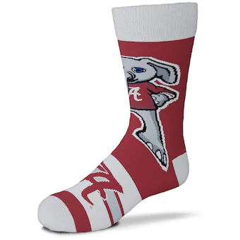 Alabama Crimson Tide For Bare Feet Youth Mascot Madness Crew Socks
