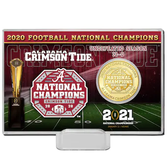 Alabama Crimson Tide Highland Mint College Football Playoff 2020 National Champions 4 x 6 Bronze Coin Card