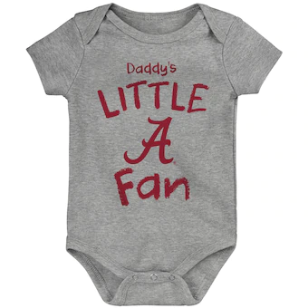 Alabama Crimson Tide Newborn & Infant Daddys Little Fan Bodysuit Heathered Gray