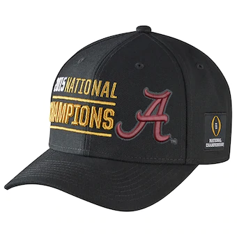 Alabama Crimson Tide Nike College Football Playoff 2015 National Champions Coaches Locker Room Performance Adjustable Hat Black