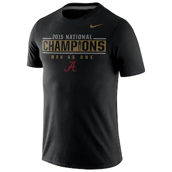 Alabama Crimson Tide T-Shirt - Nike - 2015 National Champions Won As One - Football - Black