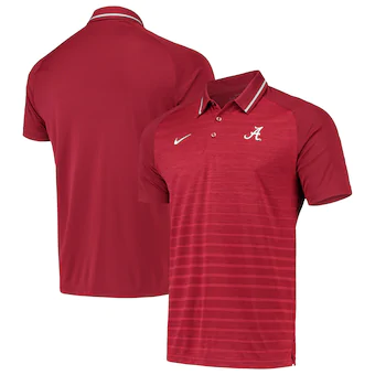 Alabama Crimson Tide Nike Stripe Performance Raglan Polo Crimson