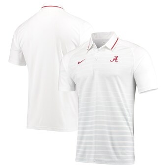 Alabama Crimson Tide Nike Stripe Performance Raglan Polo White