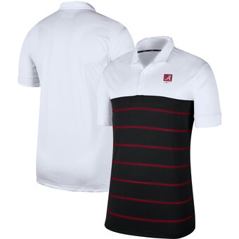 Alabama Crimson Tide Nike Striped Polo White Black