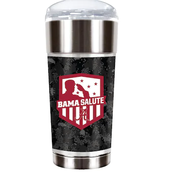 Alabama Crimson Tide Operation Hat Trick 24oz Vacuum Insulated Travel Tumbler Silver