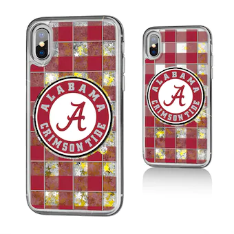 Alabama Crimson Tide Plaid iPhone Glitter Case
