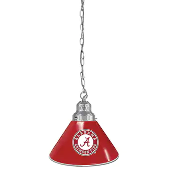 Alabama Crimson Tide Primary Silver Chain Single Shade Billiard Light