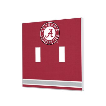 Alabama Crimson Tide Stripe Design Double Toggle Light Switch Plate