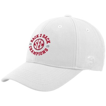 Alabama Crimson Tide Top of the World 2015 SEC Conference Football Champions Back 2 Back Adjustable Hat White