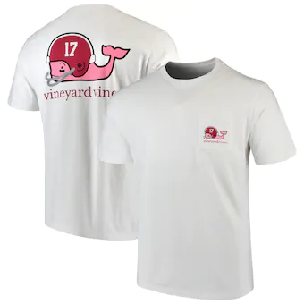 Alabama Crimson Tide T-Shirt - Vineyard Vines - Whale - Football Helmet - Pocket - White