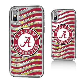 Alabama Crimson Tide Wave iPhone Glitter Case
