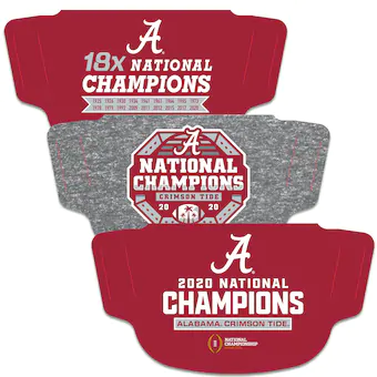 Alabama Crimson Tide WinCraft College Football Playoff 2020 National Champions Face Covering 3 Pack