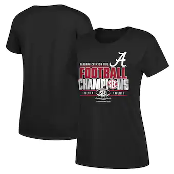 Alabama Crimson Tide T-Shirt - Ladies - Football Champions SEC 2020 - Black