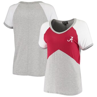 Alabama Crimson Tide T-Shirt - Gameday Couture - Ladies - Raglan/Baseball - V-Neck - Grey