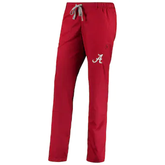 Alabama Crimson Tide Womens Straight Leg Cargo Scrub Pants Crimson