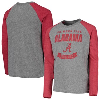 Alabama Crimson Tide T-Shirt - Outerstuff - Youth/Kids - Raglan/Baseball - Long Sleeve - Grey
