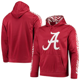 Alabama Crimson Tide Zubaz Sleeve Stripe Pullover Hoodie Crimson