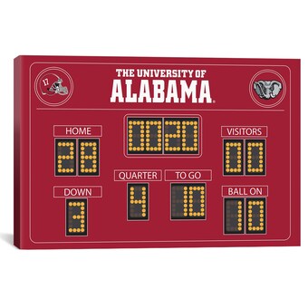 Alabama Crimson Tide iCanvas Bryant Denny Stadium Scoreboard Canvas Print