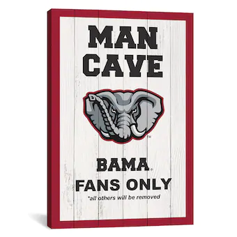 Alabama Crimson Tide iCanvas Fans Only Man Cave Sign Canvas Print