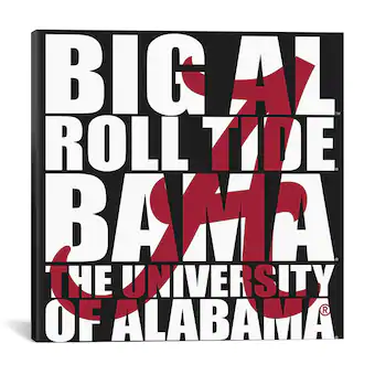Alabama Crimson Tide iCanvas Team Spirit Typography Canvas Print