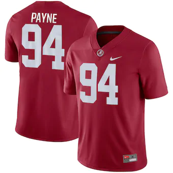 DaRon Payne Alabama Crimson Tide Nike Game Jersey Crimson