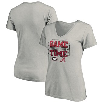 Alabama Crimson Tide T-Shirt - Fanatics Brand - Ladies - Game Time - vs Georgia - Football - V-Neck - Grey