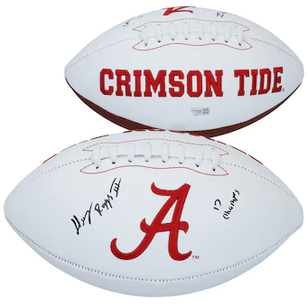 Henry Ruggs III Alabama Crimson Tide Fanatics Authentic Autographed White Panel Football with 17 Champs Inscription