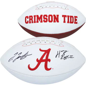 Jerry Jeudy & Henry Ruggs III Alabama Crimson Tide Fanatics Authentic Autographed White Panel Football