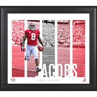 Joshua Jacobs Alabama Crimson Tide Fanatics Authentic Framed 15 x 17 Player Panel Collage
