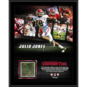 Julio Jones Alabama Crimson Tide Fanatics Authentic 12 x 15 Sublimated Plaque with a Piece of Indoor Practice Turf