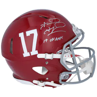 Tua Tagovailoa Alabama Crimson Tide Fanatics Authentic Autographed Riddell Speed Authentic Helmet with 17 Champs Inscription