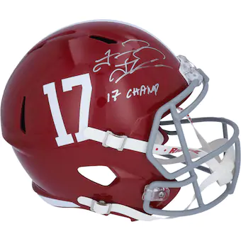 Tua Tagovailoa Alabama Crimson Tide Fanatics Authentic Autographed Riddell Speed Replica Helmet with 17 Champs Inscription