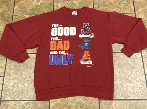 Vintage 1990s Alabama Crimson Tide Sweatshirt The Good Bad Ugly Rivals Football