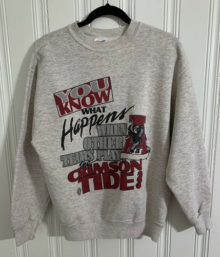 Vintage ALABAMA Sweatshirt Adult Crimson Tide Hanes Large BAMA Crew Neck