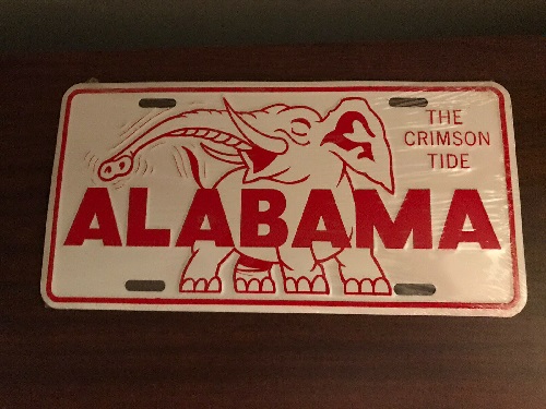 Vintage Alabama Football Metal Booster License Plate