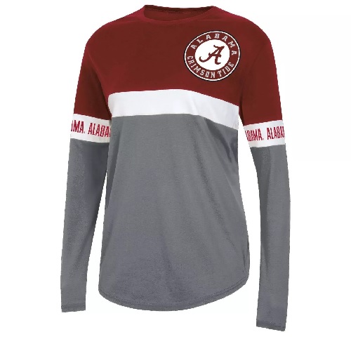 Alabama Crimson Tide Womens Multi Color Circle Logo Long Sleeve T-Shirt