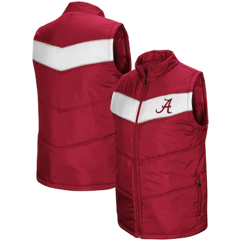 Alabama Crimson Tide Colosseum Red Beaulieu Puff Full Zip Vest Crimson